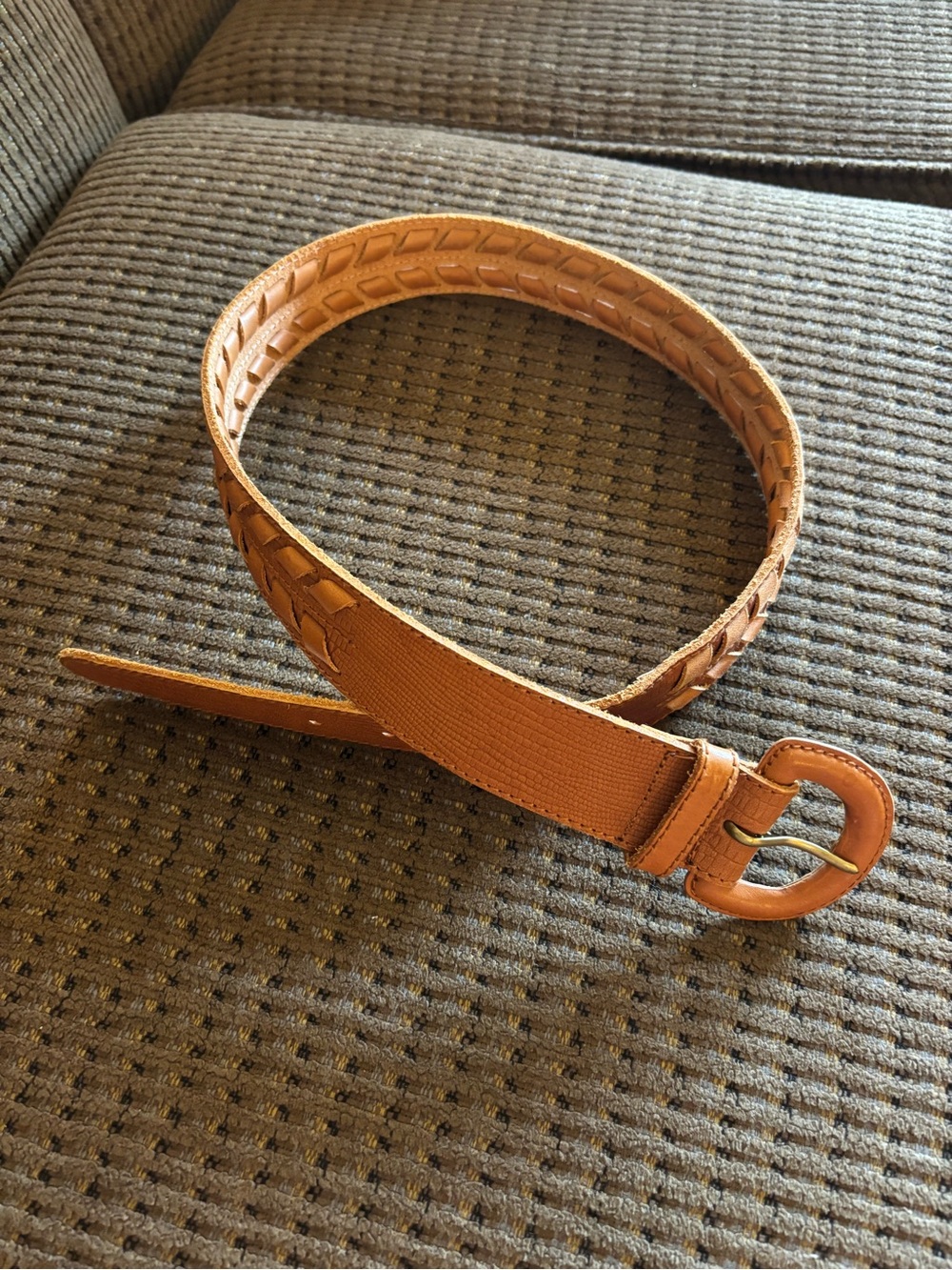 Liz Claiborne Woven Leather Belt sz S vintage